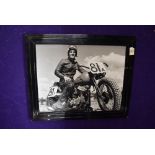 A framed and glazed photographic print of a Flat Tracker Motorcycle