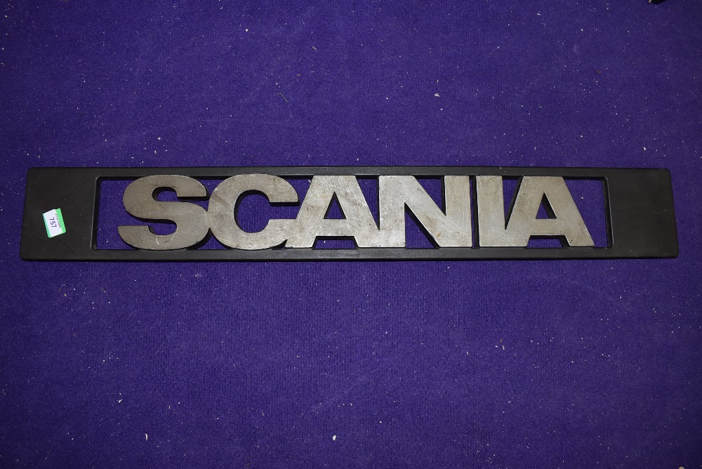 A vintage haulage badge for Scania