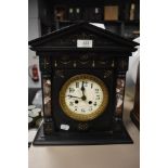 A slate 8 day mantel clock with French movement