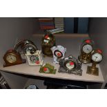 A selection of ten clocks of various styles and makes