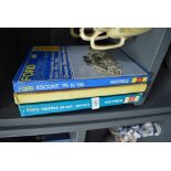Three motor car workshop manuals including Ford Escort and Cortina
