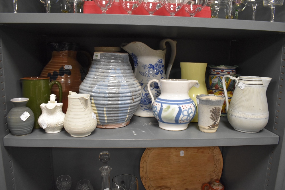 A good selection of various studio pottery Victorian and later ceramics