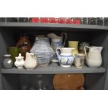 A good selection of various studio pottery Victorian and later ceramics