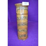 A late Victorian box wood turned spice tower for mace cloves cinnamon all spice and nutmeg general