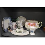A selection of ceramics including Portmeirion and Wedgwood Clementine also Beatrix Potter figure