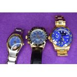 Three fashion wrist watches bearing the name Rolex, all of different designs