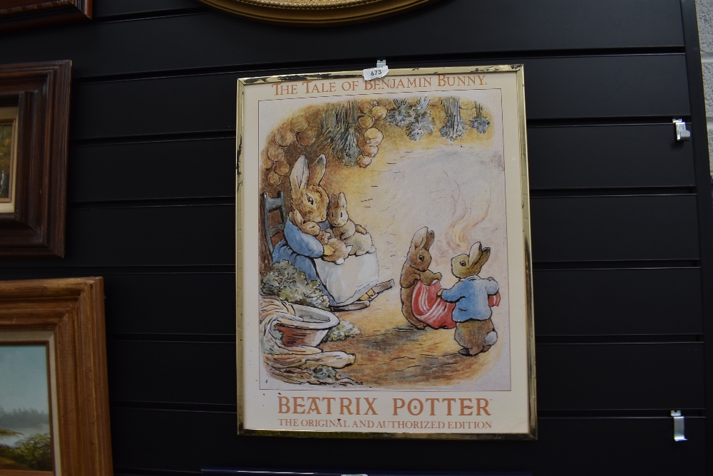 A vintage advertising print poster for Beatrix Potter for Benjamin Bunny