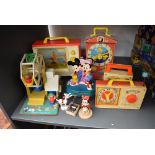 Five Fisher Price Childrens Toys including London Bridge TV, Teaching Clock, Hickory Dickory Dock