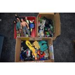 Eight 1990's Hasbro and similar Action Men with accessories including guns and clothing along with