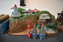 A ITC Entertainment Group Limited, Thunderbirds, Large Tracy Island play set with vehicles TB1 x2/