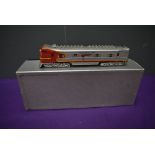 A Hallmark Models Inc American Brass HO scale 1 & 10 Bulldog Diesel Santa Fe Locomotive, in original