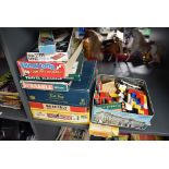 A collection of vintage Toys & Games including 1970's Lego in tin, Animal Lotto, Scrabble,