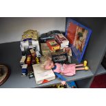 A selection of mixed Toys including a Pelham Puppet, Girl having moveable mouth and wearing pink