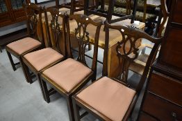 A set of four nice quality oak early 20th Century period style dining chairs