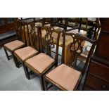 A set of four nice quality oak early 20th Century period style dining chairs