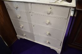 A Victorian painted chest of two over three drawers , width approx. 104cm