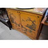 A vintage Japanesque side cabinet, width approx. 107cm, depth approx. 43cm