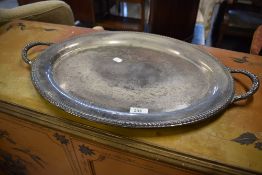 A two handled silver plated tray