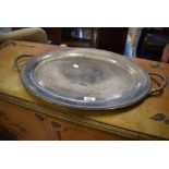 A two handled silver plated tray