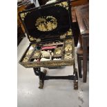 A beautiful Japanese lacquerwork sewing table, probably 19th Century