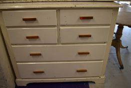 An early 20th century chest of four over two drawers in painted pine ideal for stripping