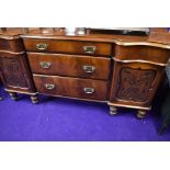 A Victorian mahogany sideboard having shaped front , width approx.177cm