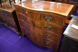 A nice quality Edwardian mahogany and satinwood chest of four long drawers, condition generally good