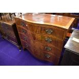 A nice quality Edwardian mahogany and satinwood chest of four long drawers, condition generally good