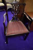 A 19th Century mahogany carver chair, Hepplewhite style