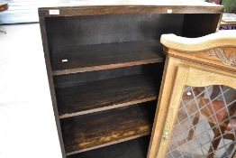 An early 20th Century oak bookshelf, width approx. 93cm