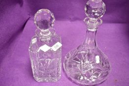 Two wine or spirit decanters by Parka glass crystal