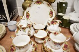 A part tea service by Royal Albert in the Old Country Roses design