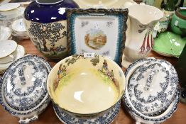 A selection of ceramics including Royal Doulton English Scenes the Cleaners