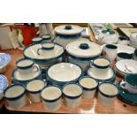 A selection of tea and dinner wares by Wedgwood in the Blue Pacific pattern