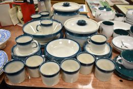 A selection of tea and dinner wares by Wedgwood in the Blue Pacific pattern