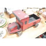 An early 20th century folk art hand made lorry or toy truck