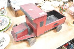 An early 20th century folk art hand made lorry or toy truck