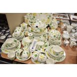 A fine part tea and dinner service by Villeroy and Boch in the Geranium design all pieces seeing