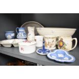 A selection of ceramics including Poole and Wedgwood Jasper ware