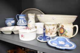 A selection of ceramics including Poole and Wedgwood Jasper ware