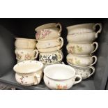 A large selection of antique and later ceramic chamber pots