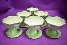 A set of sundae dishes by Maling ware in the form of crocus