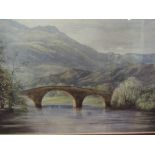 A water colour river landscape 19th century 22x34 cm famed and glazed