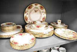 A selection of dinner and table wares by Royal Albert in the Old Country Roses design
