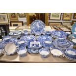A selection of tea and table wares by Copeland Spode on blue back stamp and similar etc