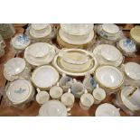 A selection of tea and table wares by Coalport Crown Stafforshire etc having white glaze and gilt