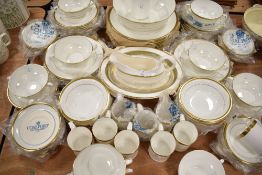 A selection of tea and table wares by Coalport Crown Stafforshire etc having white glaze and gilt
