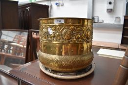 A brass planter