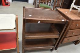 An early 20th Century oak tea trolley