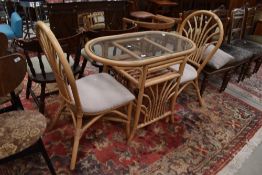 A mid century two seat breakfast table and chair set